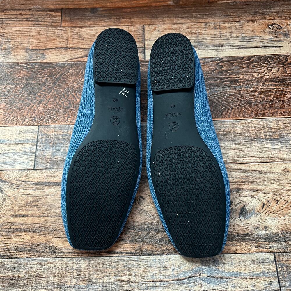 Vivaia Blue Margot 2.0 Square Toe Slip On V-Cut Flats Women's 42 US 10.5 Shoes - Picture 7 of 8